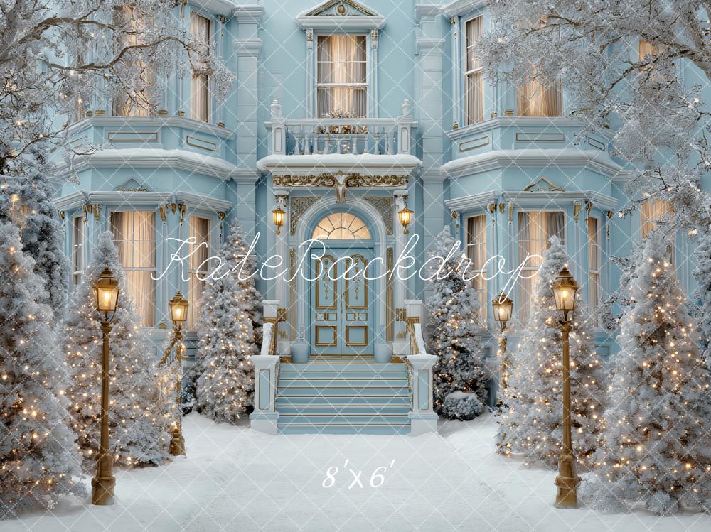 FLASH #1 Kate Hiver Maison Victorienne Neige Lumières Toile de fond conçue par Ashley Paul