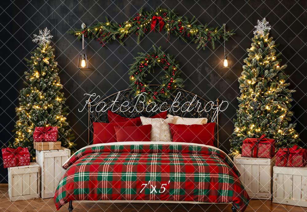 Kate Noël Tête de lit Sapins Cadeaux Toile de fond conçue par Emetselch