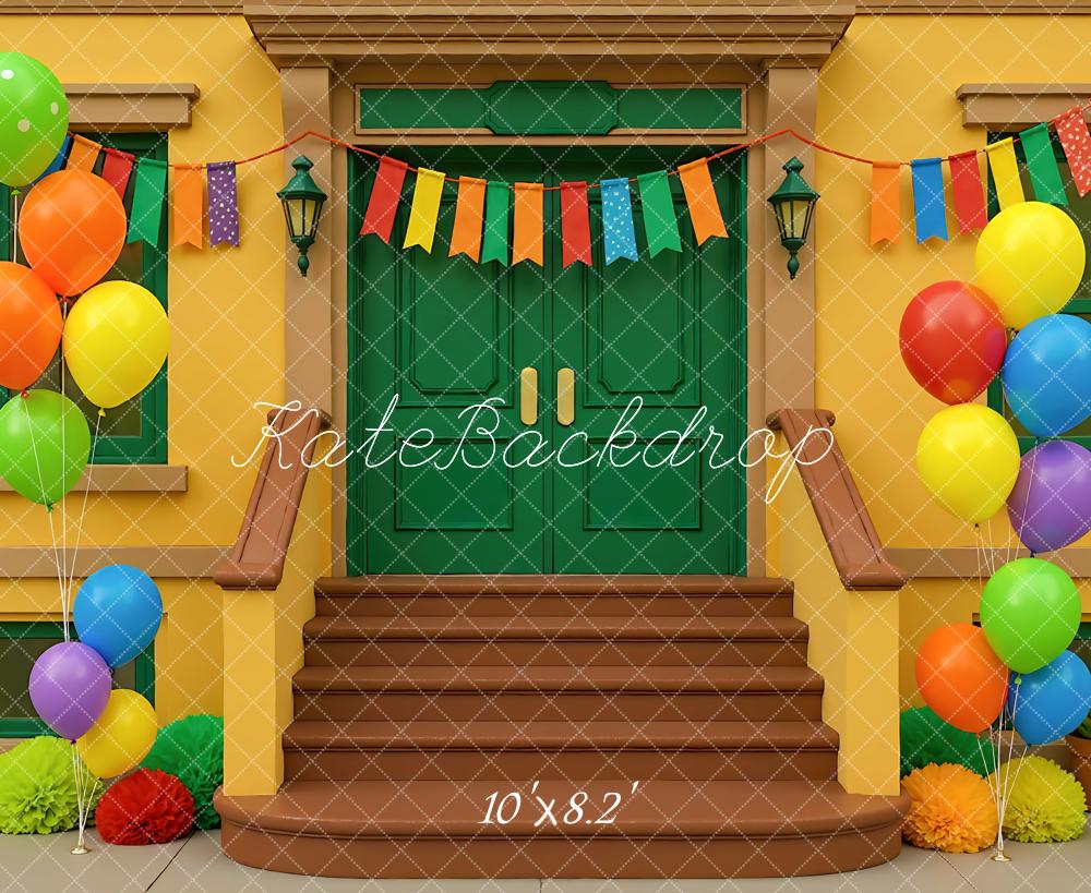 Kate Scolaire École Ballons Coloré Toile de fond conçue par Mini MakeBelieve