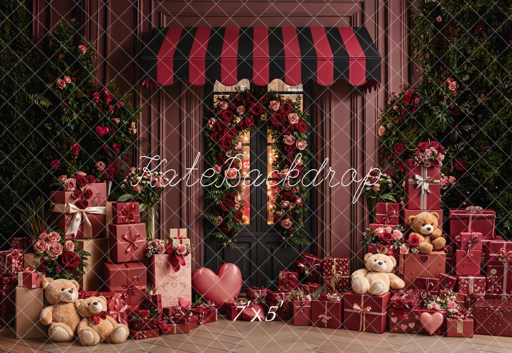 Kate Saint Valentin Fleurs Cadeaux Ours Toile de fond conçue par Emetselch