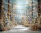 Kate Noël Sapins Neige Lumières Toile de fond en Laine conçue par Emetselch