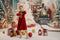 Kate Sapin de Noël Train Polaire Neige Toile de fond conçue par Emetselch