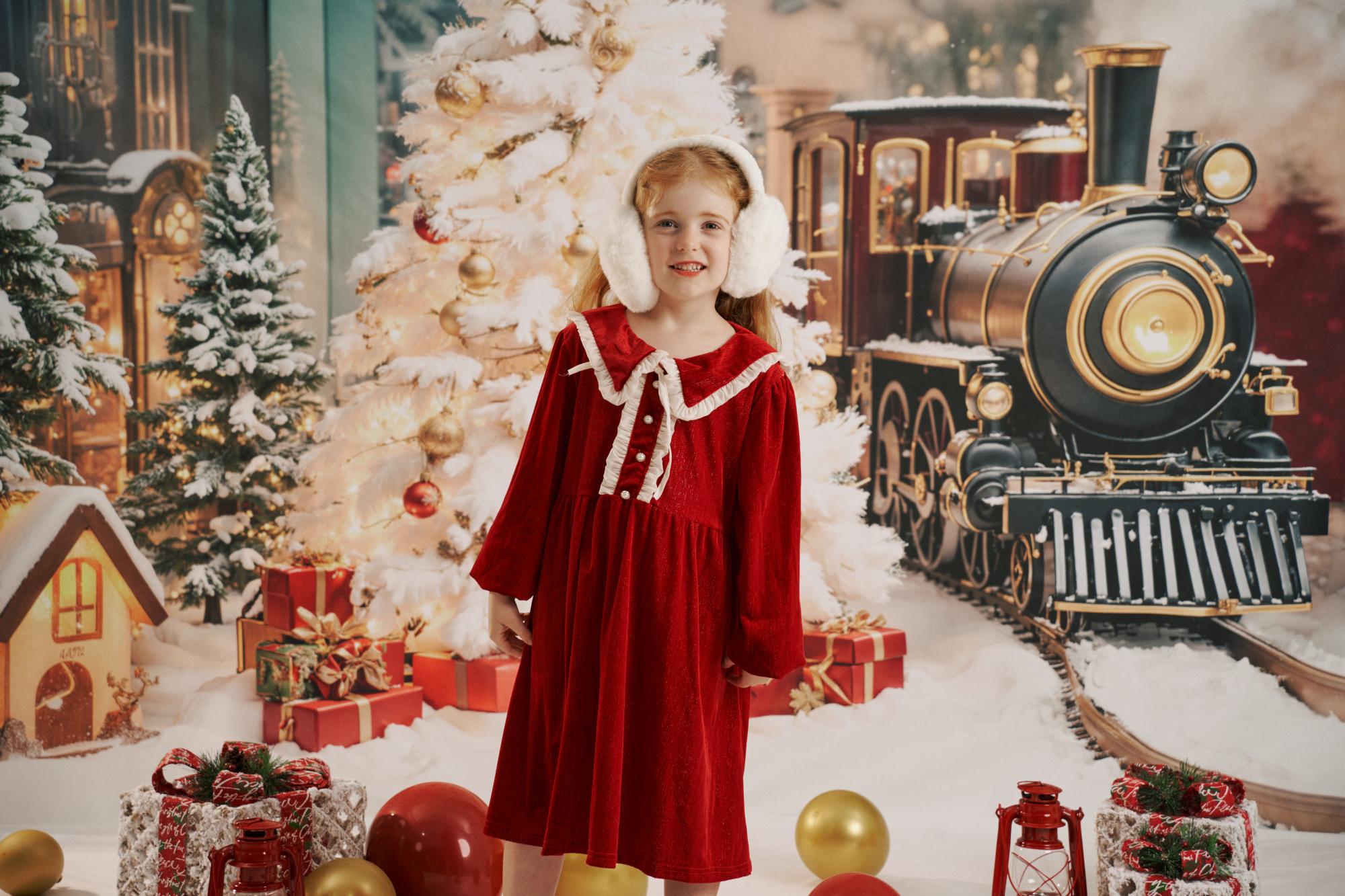 Kate Noël Rouge Robe à Volants pour Enfants - Kate Backdrop FR