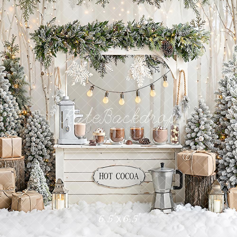 Kate Hiver Sapins Neige Cadeaux Toile de fond conçue par Emetselch - Kate Backdrop FR