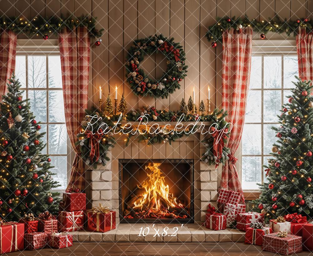 Kate Noël Cheminée Fenêtre Cadeaux Toile de fond conçue par Emetselch - Kate Backdrop FR