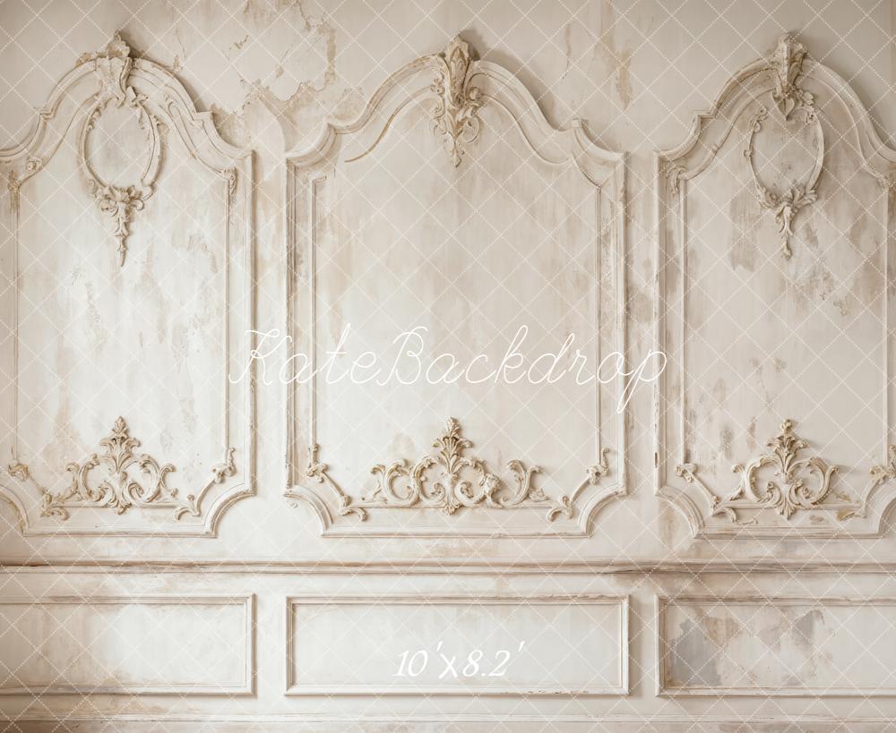 Kate Mur Vintage Architecture Beige Toile de fond en Laine conçue par Emetselch