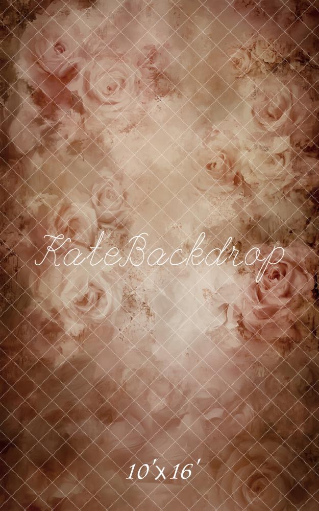 Kate Sweep Mur-à-Sol Fleurs Roses Vintage Toile de fond conçue par Emetselch - Kate Backdrop FR