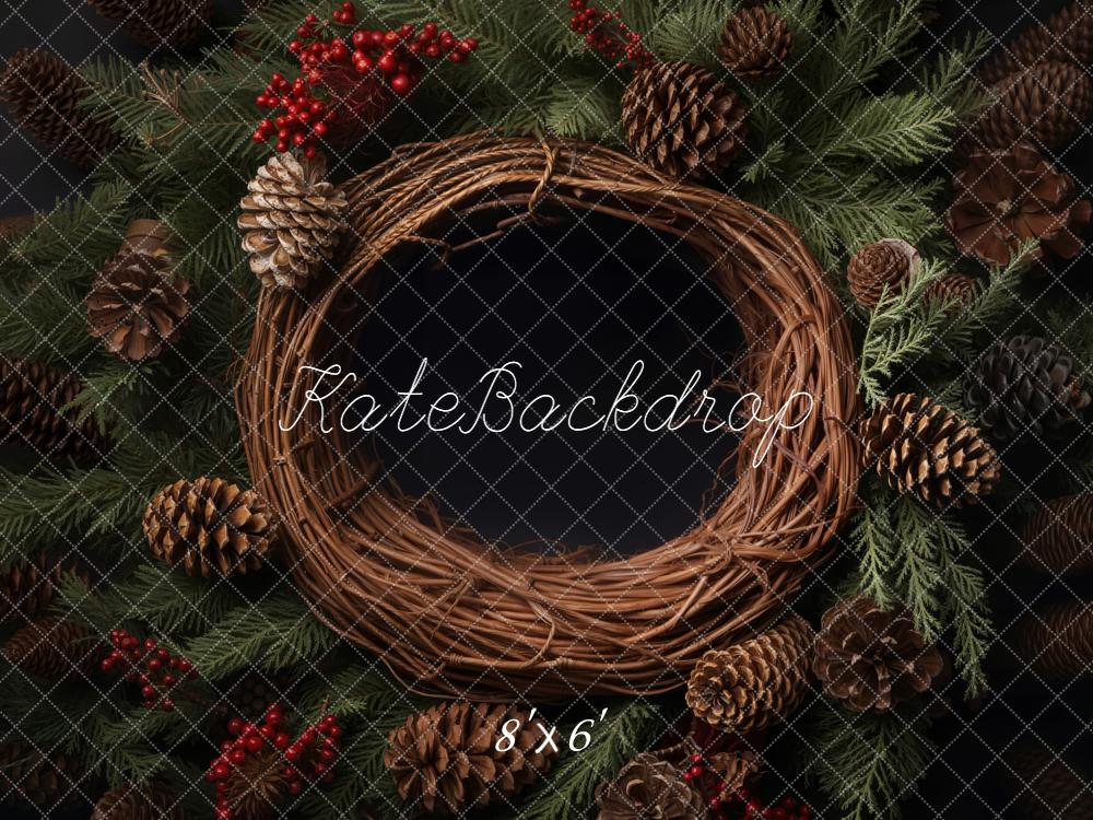 Kate Nouveau-né Noël Pommes de Pin Toile de fond en Laine conçue par Emetselch