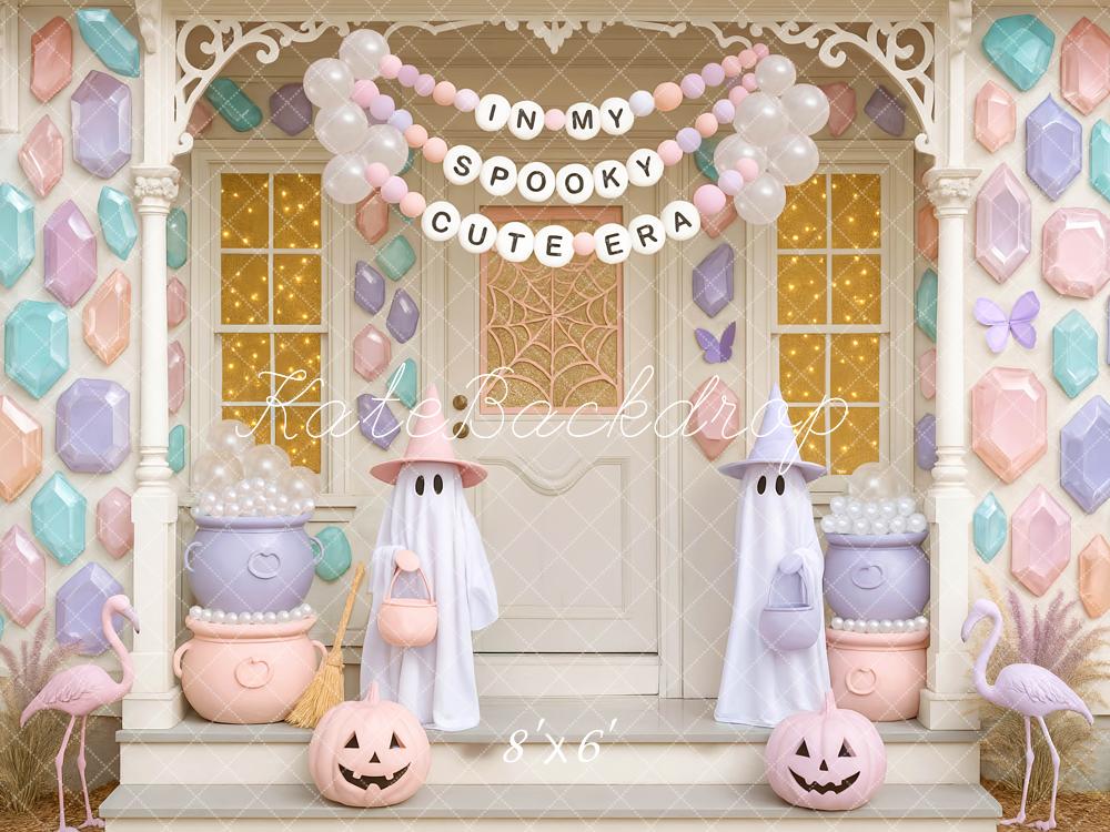 Kate Halloween Pastel Maison Fantômes Toile de fond conçue par Mini MakeBelieve - Kate Backdrop FR