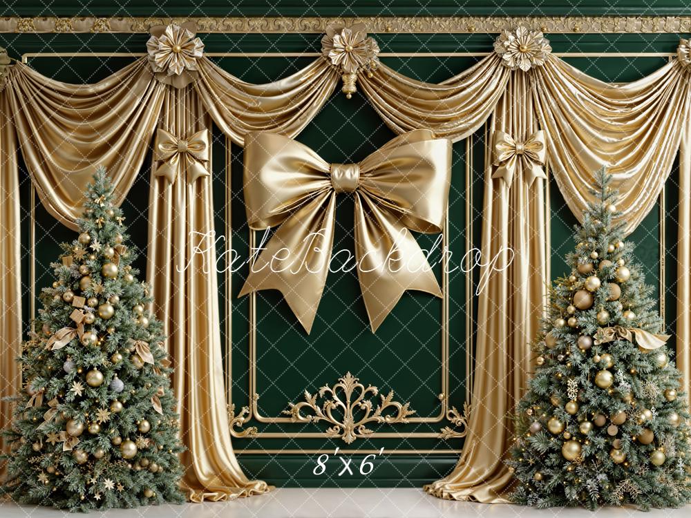 Kate Noël Sapin Rubans Doré Vintage Toile de fond conçue par Emetselch - Kate Backdrop FR