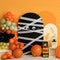 Kate Halloween Momie Citrouilles Ballons Orange Toile de fond conçue par Patty Roberts - Kate Backdrop FR