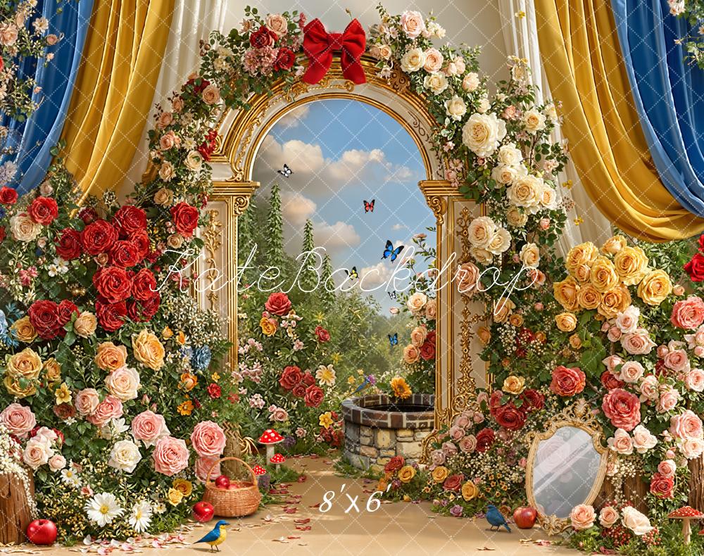 Kate Arc Fleurs Coloré Conte de fées Toile de fond en Laine conçue par Emetselch - Kate Backdrop FR