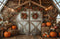 Kate Automne Citrouilles Foin Grange Toile de fond en Laine conçue par Emetselch