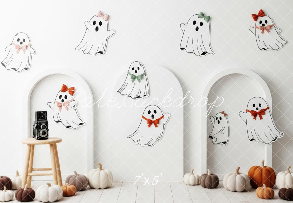 Kate Halloween Fantômes Citrouilles Arche Toile de fond conçue par Patty Roberts