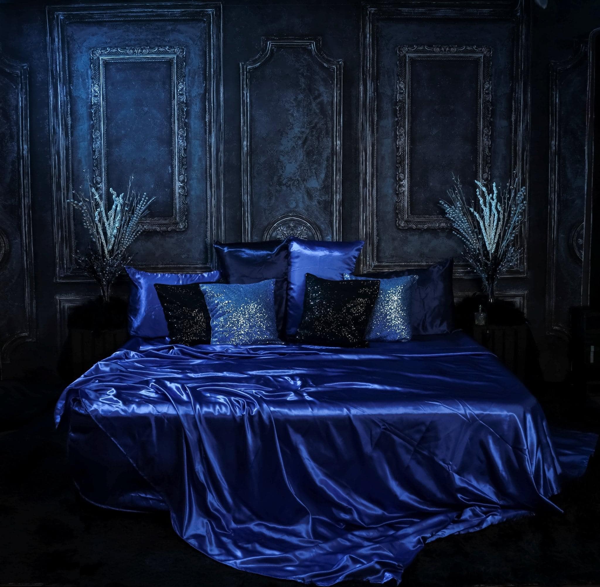 Kate Rétro Bleu Mur Porte Mariage Toile de fond pour la photographie