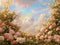 Kate Jardin Roses Nuages Pastel Toile de fond conçue par Emetselch