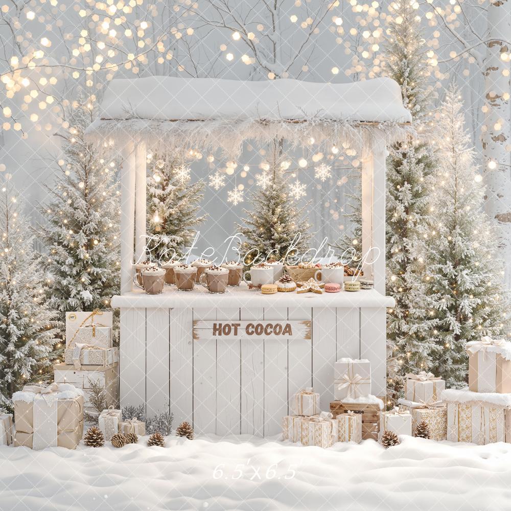 Kate Hiver Stand Chocolat Sapins Cadeaux Toile de fond conçue par Emetselch