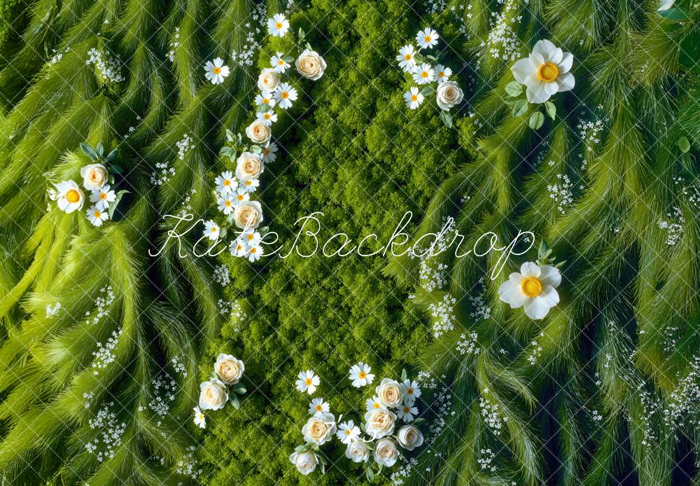 Kate Fleurs Herbe Sol Toile de fond conçue par Mini MakeBelieve