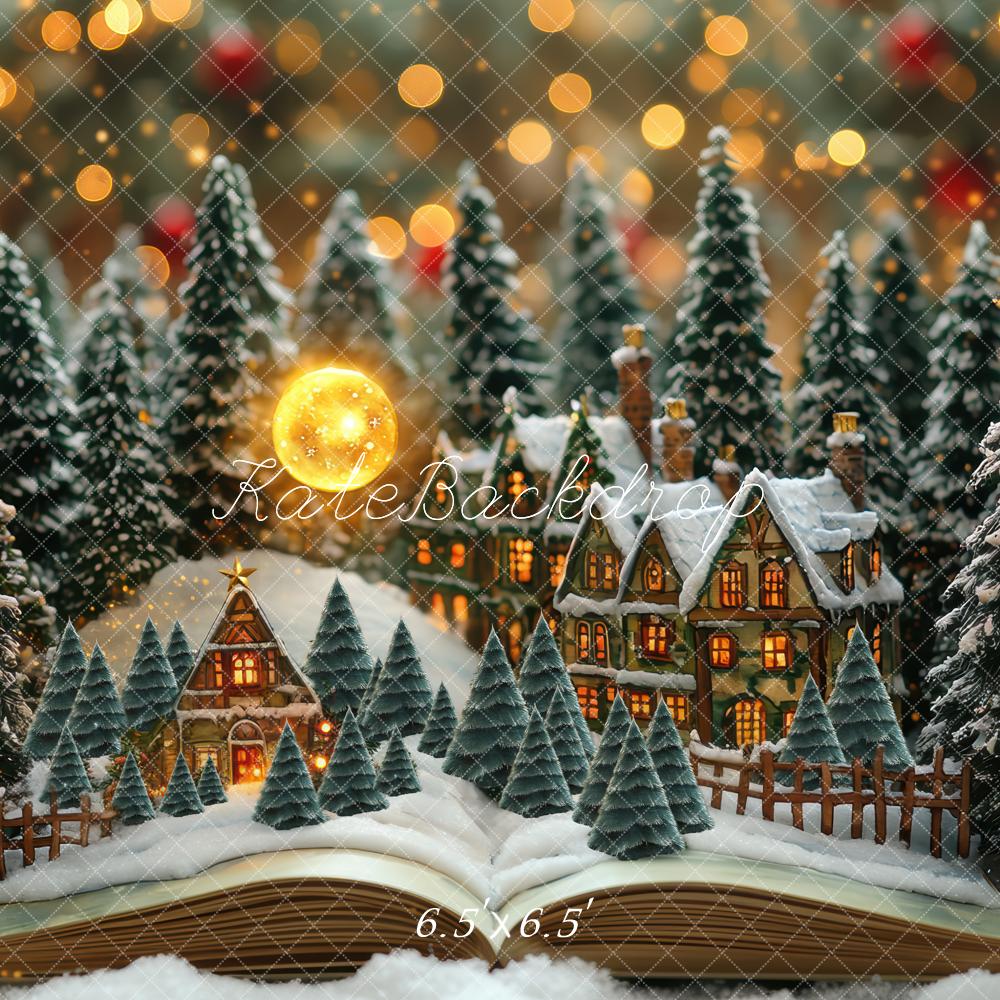 Kate Noël Village Forêt Livre Bokeh Toile de fond conçue par Mini MakeBelieve - Kate Backdrop FR
