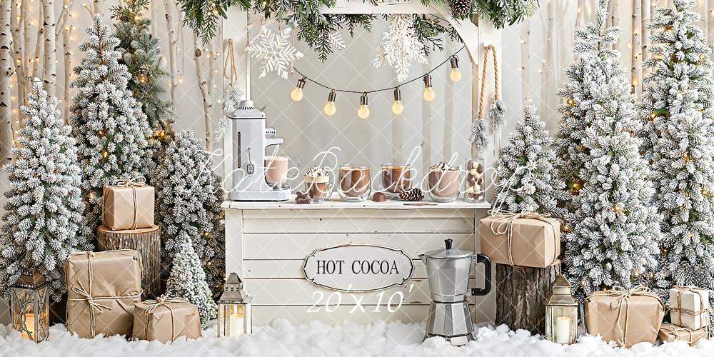 Kate Hiver Sapins Neige Cadeaux Toile de fond conçue par Emetselch - Kate Backdrop FR