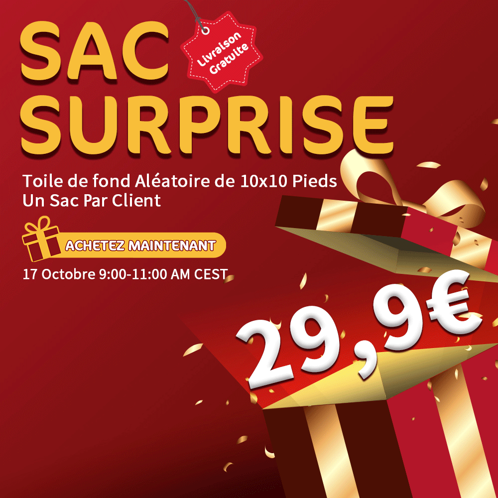 Sacs Surprises avec LIVRAISON GRATUITE —— Chaque personne ne peut acheter qu’un seul sac. (⏰9:00-11:00 AM CEST 15-17 Octobre) - Kate Backdrop FR