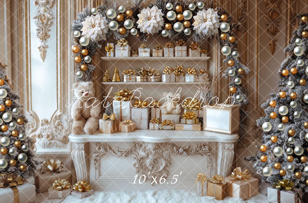 Kate Noël Décors Cadeaux Or Ours Toile de fond conçue par Mini MakeBelieve - Kate Backdrop FR