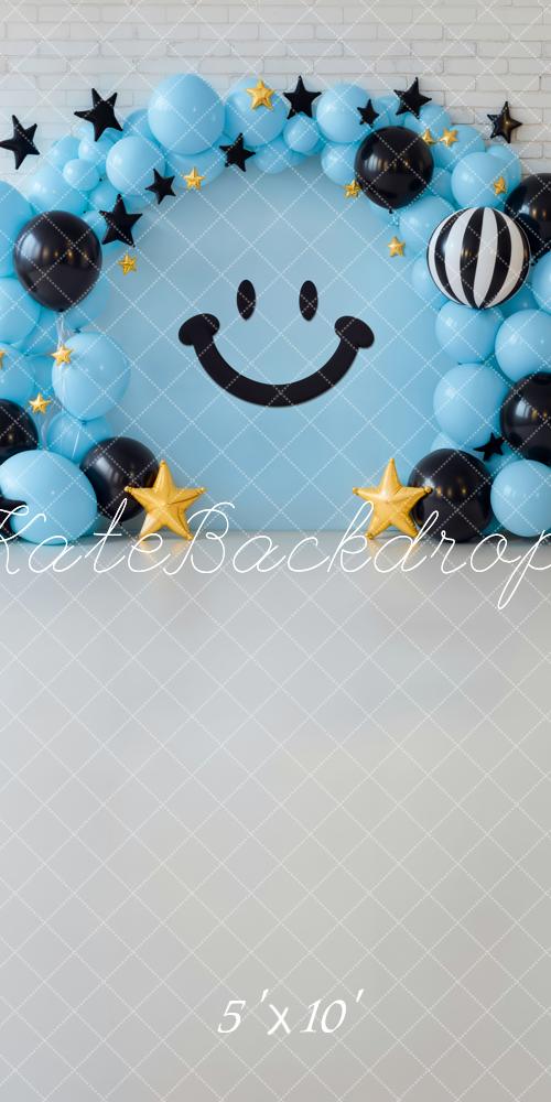 Kate Sweep Mur-à-Sol Anniversaire Ballons Sourire Toile de fond conçue par Emetselch - Kate Backdrop FR