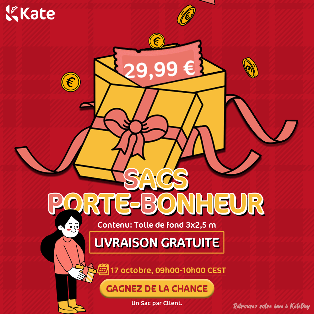Sacs Porte-bonheur avec LIVRAISON GRATUITE —— Chaque personne ne peut acheter qu’un seul sac. (⏰09h00-10h00 CEST 15-17 Octobre) - Kate Backdrop FR