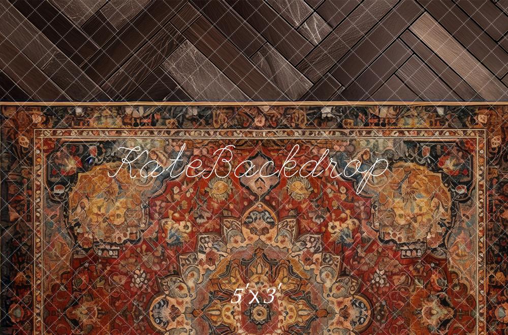 Kate Bois Tapis Oriental Sol Toile de fond conçue par Mandy Ringe