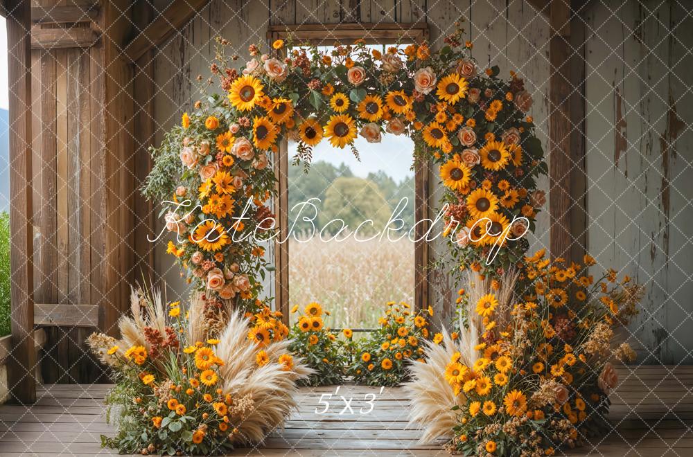 Kate Automne Arc Tournesol Rustique Toile de fond conçue par Mini MakeBelieve