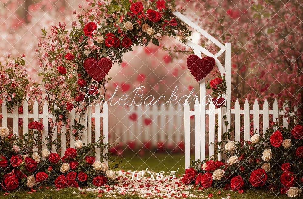 Kate Jardin Saint Valentin Arche Fleurs Toile de fond conçue par Emetselch