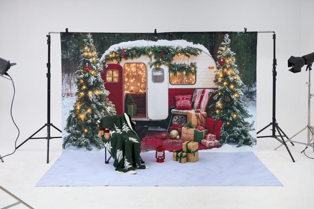 Kate Hiver Sapin de Noël Camping-car Cadeaux Kit Photo - Kate Backdrop FR