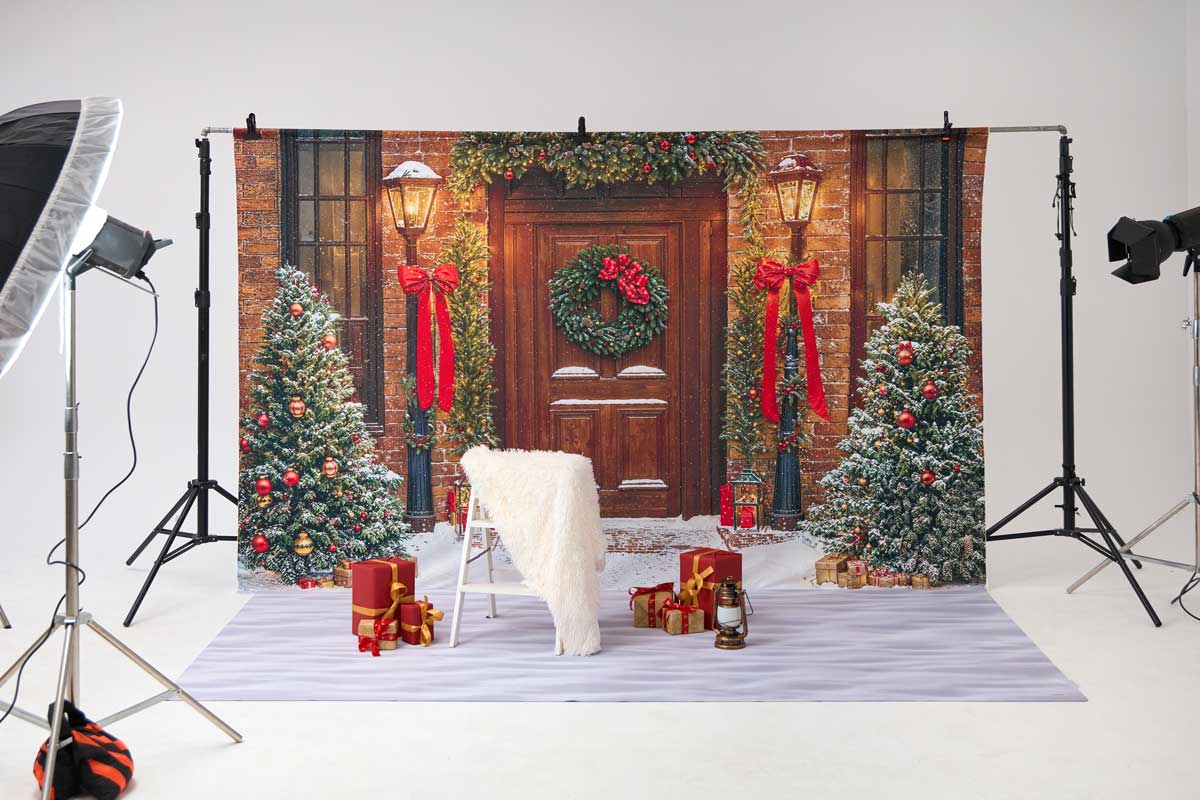 Kate Hiver Noël Lumière Rouge Porte en Bois Kit Photo