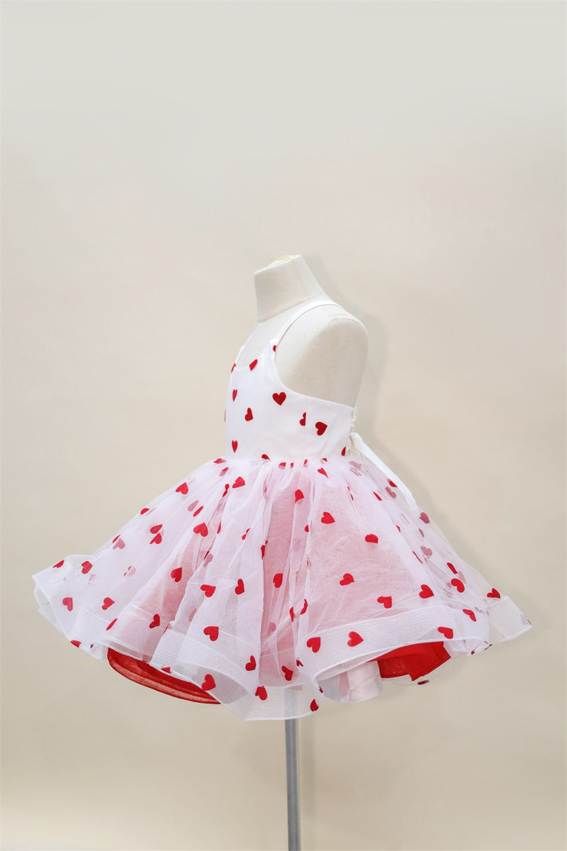 Kate Saint-Valentin Rouge Blanc Maille Robe Enfant Pour la Photographie - Kate Backdrop FR