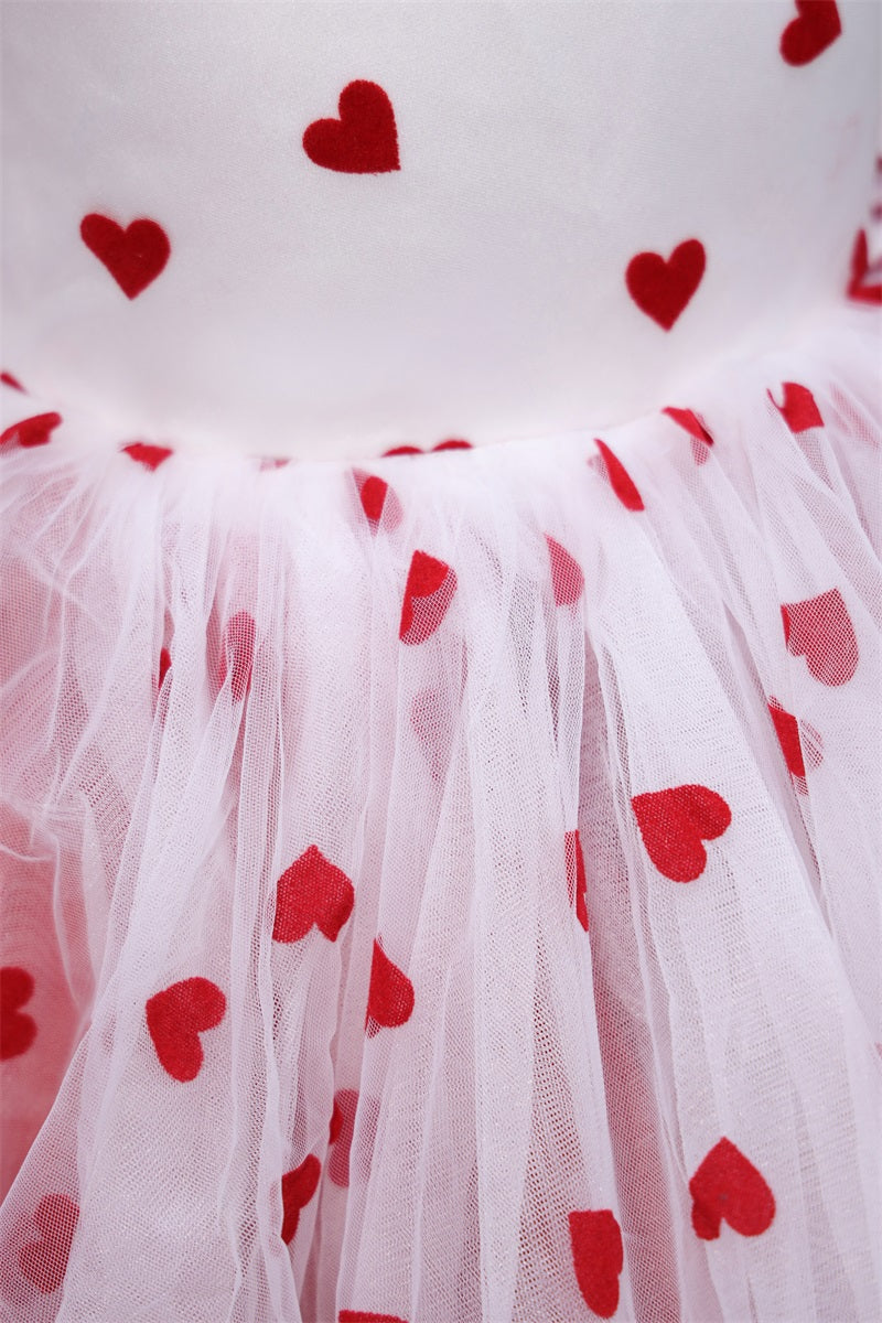 Kate Saint-Valentin Rouge Blanc Maille Robe Enfant Pour la Photographie - Kate Backdrop FR