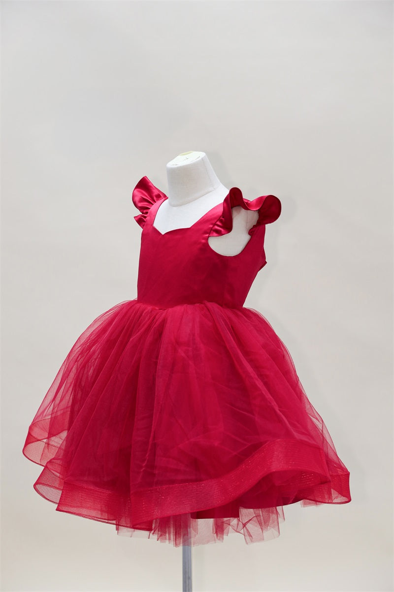 Kate Printemps/Été Saint-Valentin Rouge Maille Robe Enfant Pour la Photographie - Kate Backdrop FR