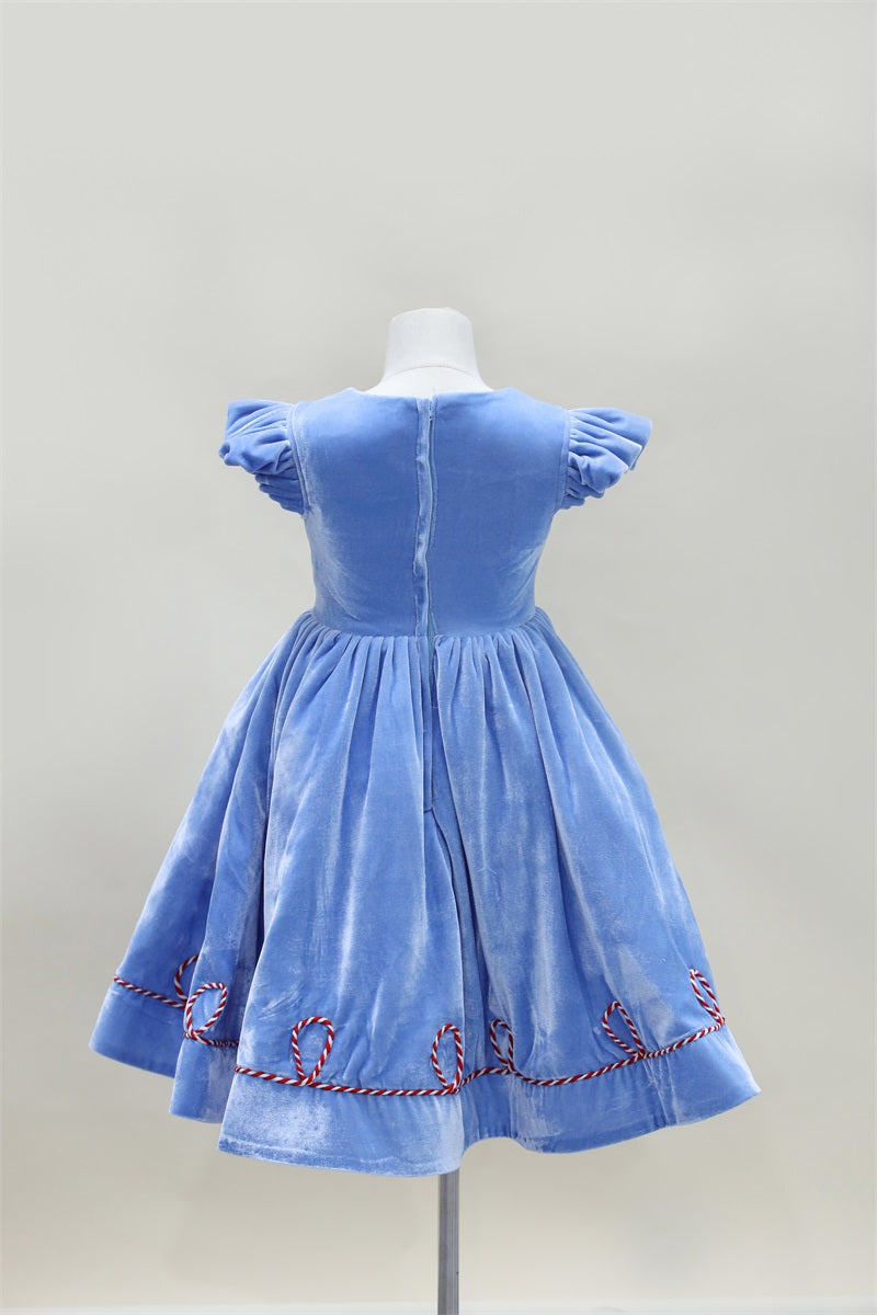 Kate Noël Bleu Manches courtes Robe Enfant Pour la Photographie - Kate Backdrop FR