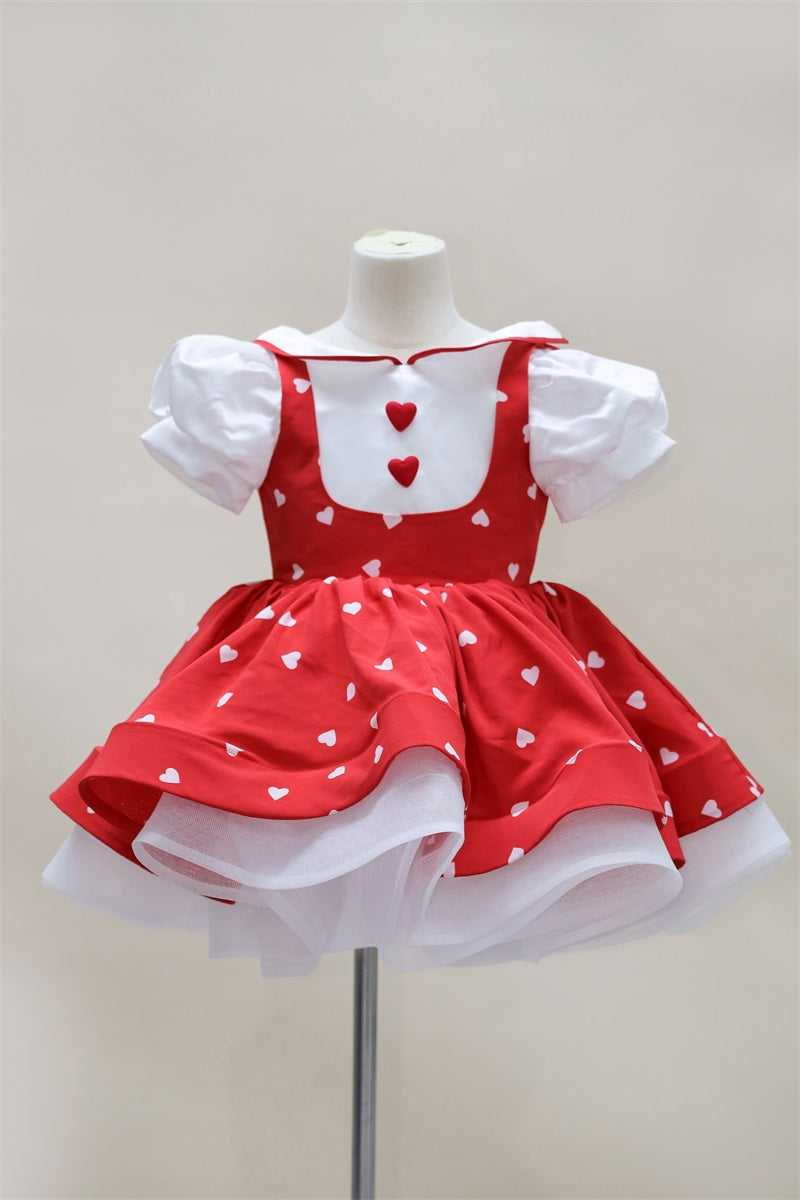 Kate Printemps/Été Rouge Blanc Manches courtes Robe Enfant Pour la Photographie - Kate Backdrop FR
