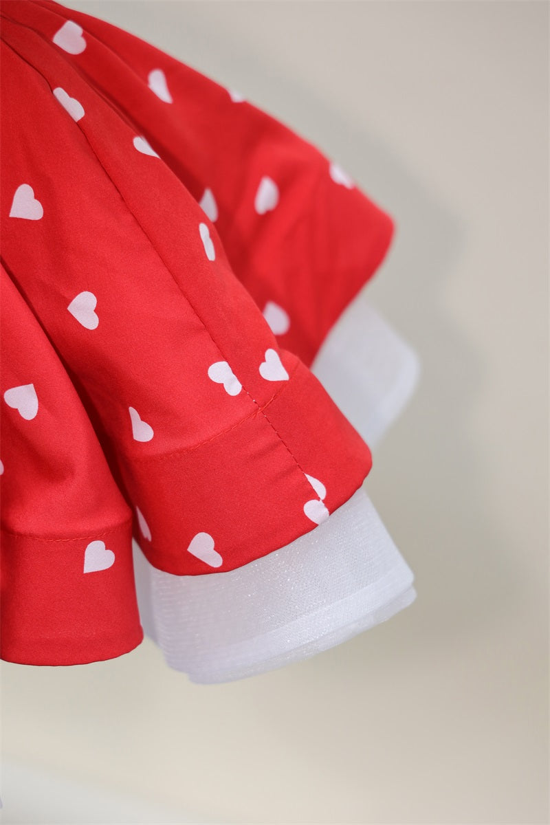 Kate Printemps/Été Rouge Blanc Manches courtes Robe Enfant Pour la Photographie - Kate Backdrop FR