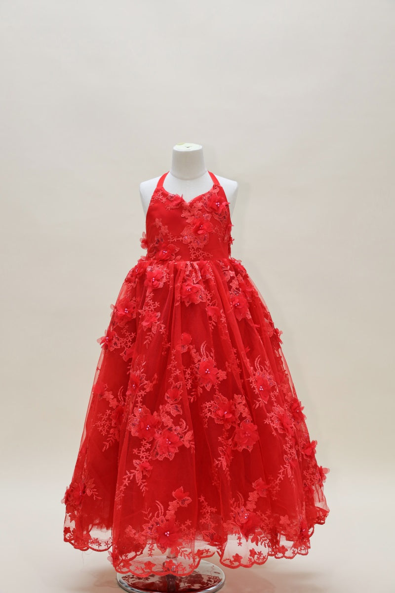 Kate Saint-Valentin Rouge Broderie Robe Enfant Pour la Photographie - Kate Backdrop FR