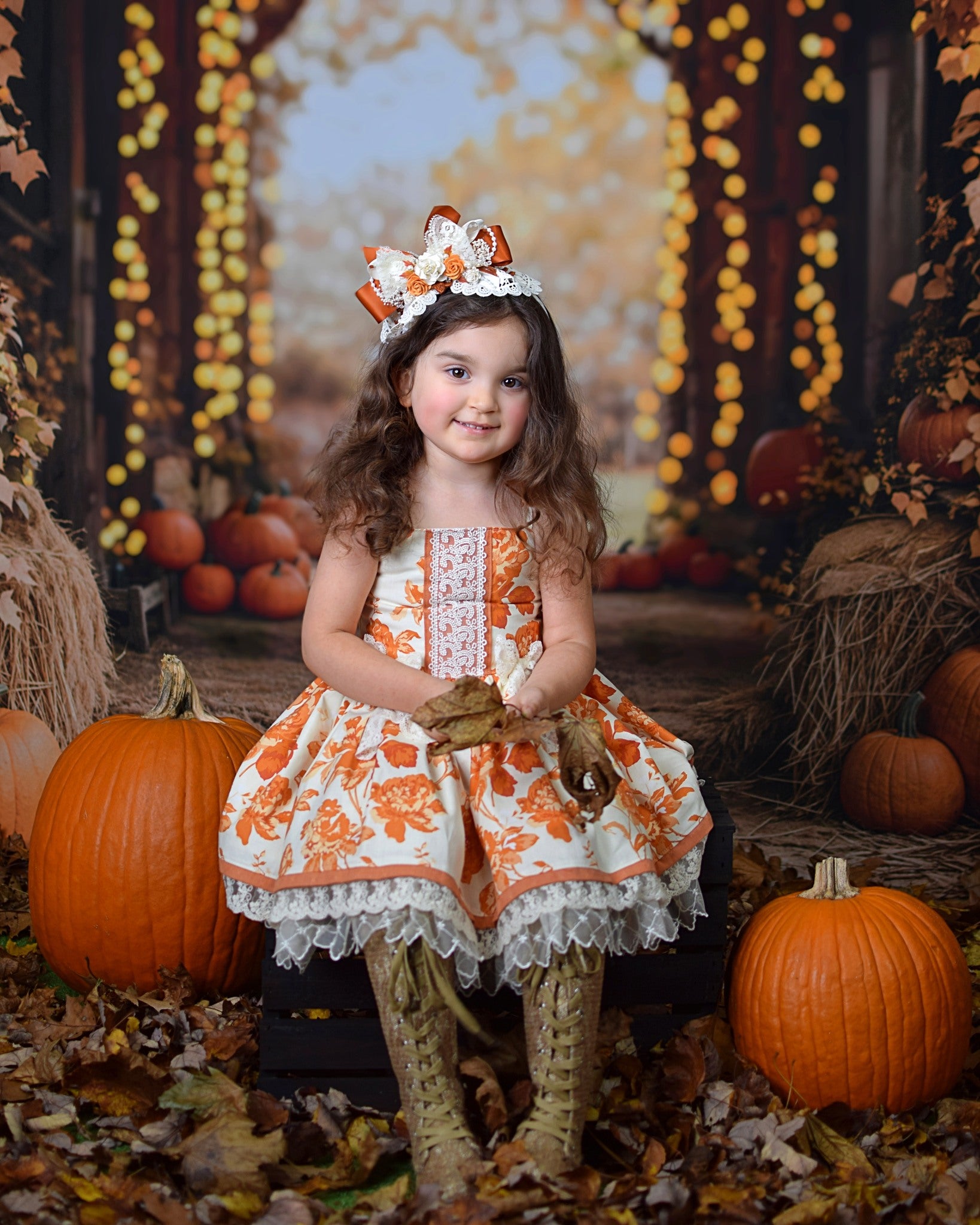 Kate Automne Érable Arche Citrouilles Grange Toile de fond conçue par Emetselch - Kate Backdrop FR