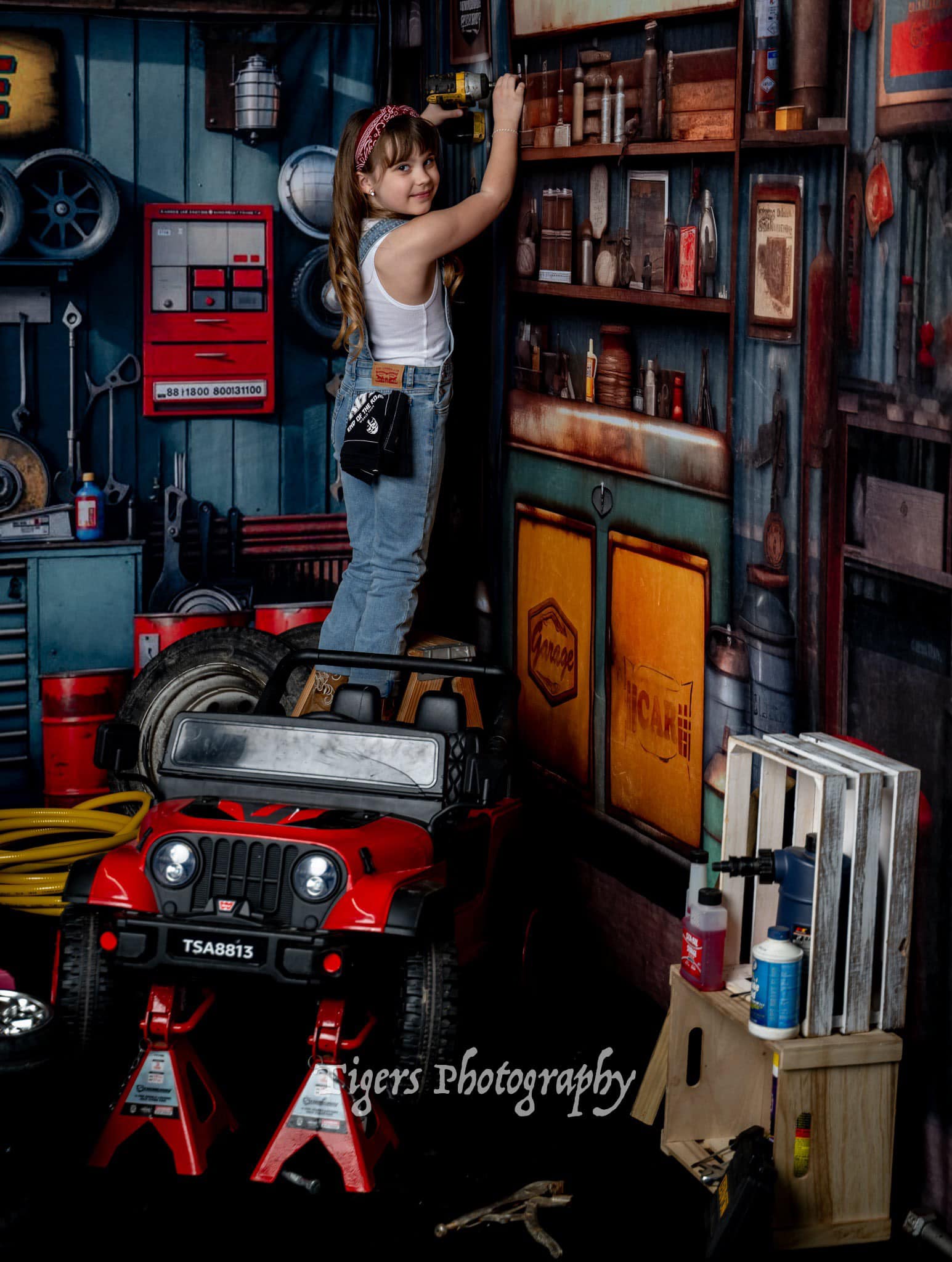 Kate Porte-outil Garage Fête des pères Toile de fond+Noir Dégradé Texture Sol Toile de fond - Kate Backdrop FR