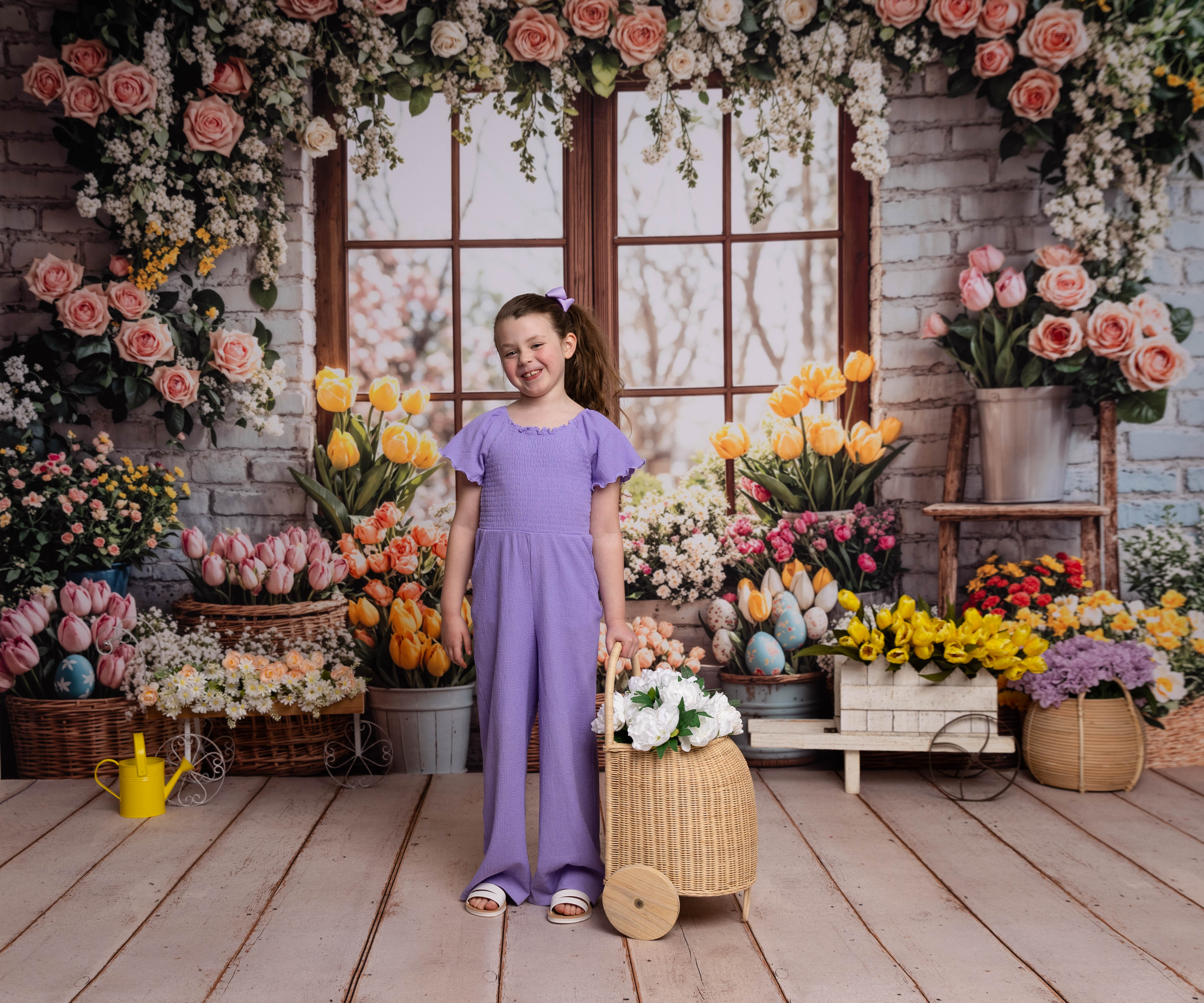 Kate Pâques Fleur Printemps Fenêtre Toile de fond en Laine conçue par Emetselch - Kate Backdrop FR