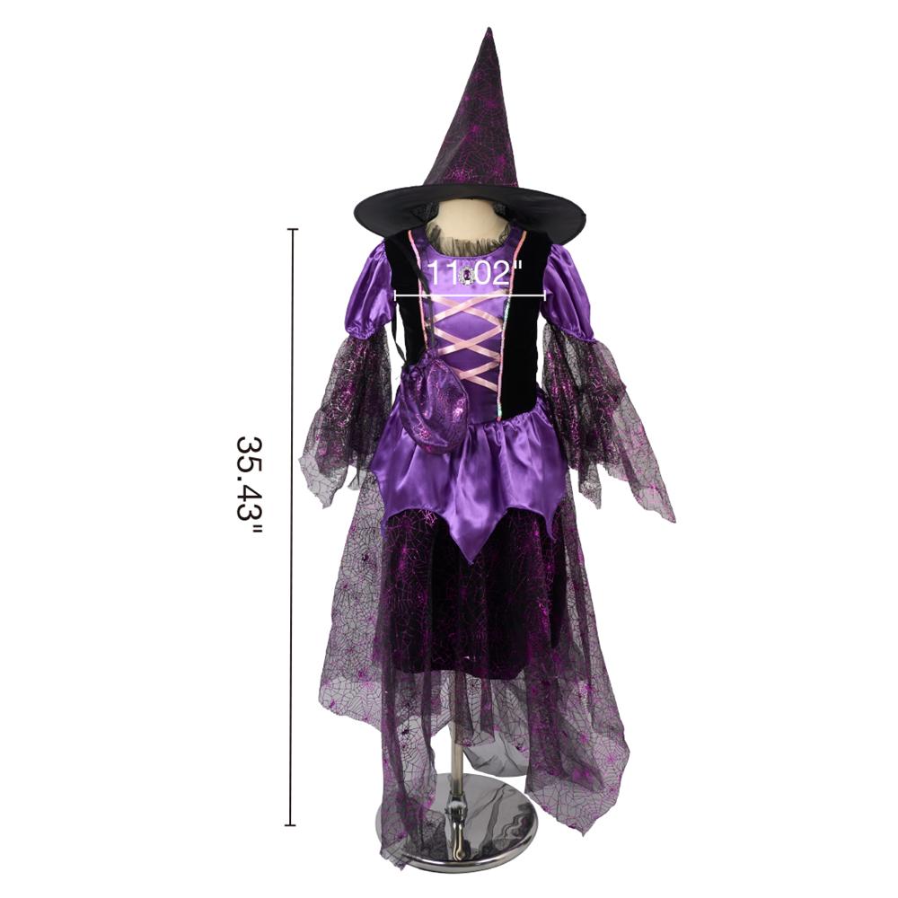 Kate Halloween Noir et Violet Sorcière Robe pour Enfants - Kate Backdrop FR