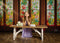 Kate Arche Église Vintage Vitrail Floral Toile de fond conçue par Emetselch - Kate Backdrop FR
