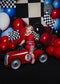 Kate Anniversaire Ballons Grille noir et blanc Toile de fond pour la photographie - Kate Backdrop FR