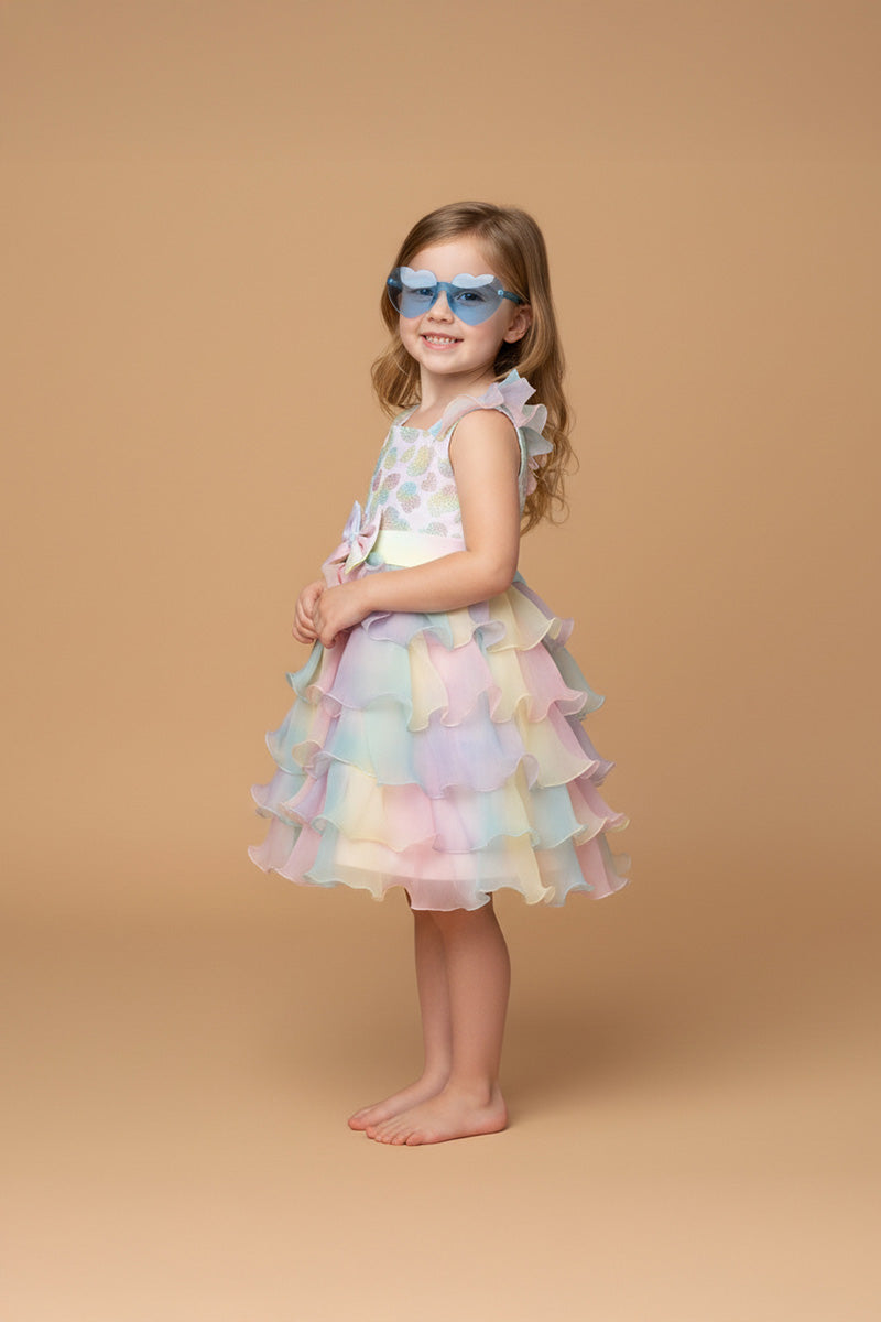 Kate Anniversaire Coloré Princesse Robe pour Enfants avec Lunettes - Kate Backdrop FR