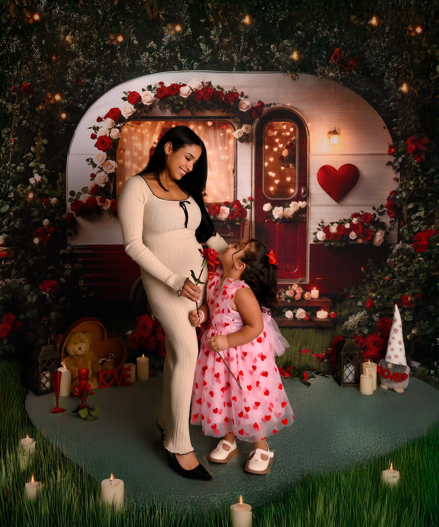 Kate Saint Valentin Fleur Camping-car Romantique Toile de fond conçue par Emetselch - Kate Backdrop FR