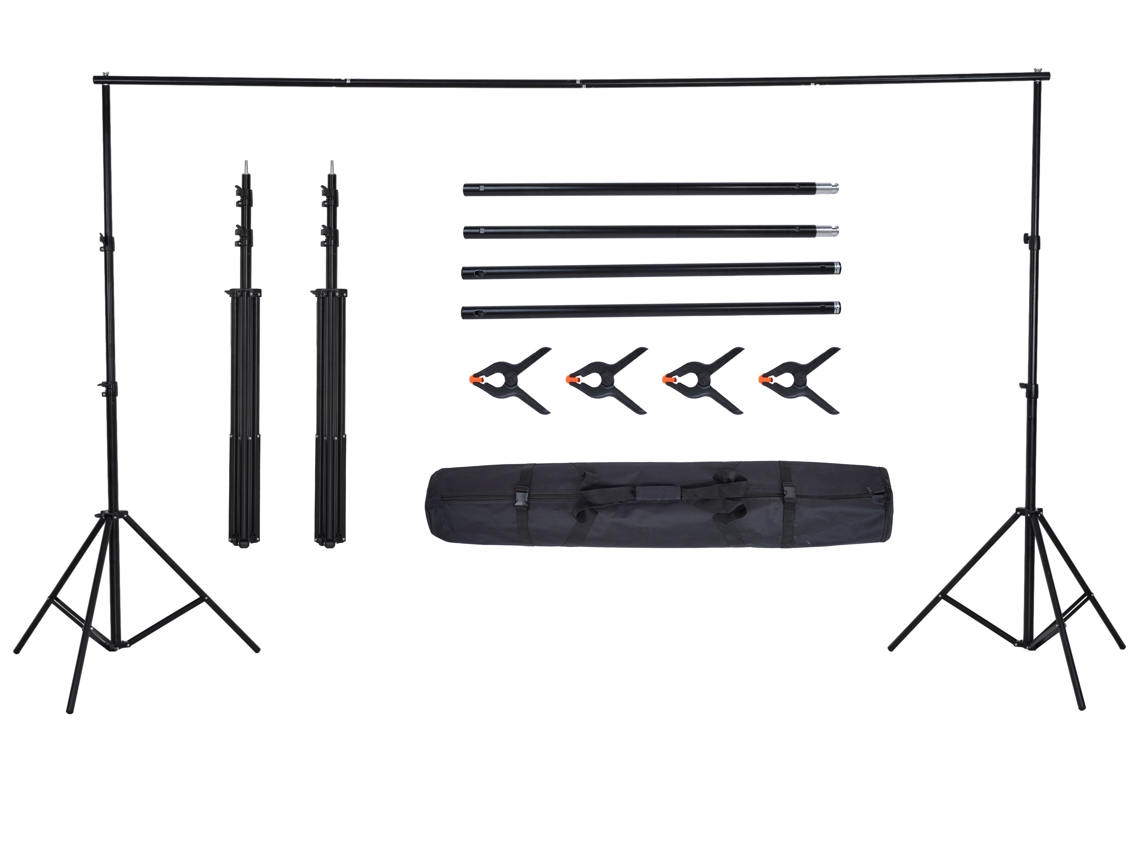 Kate Aluminium Noir 4 barres transversales Support de Fond pour la photographie - Kate Backdrop FR