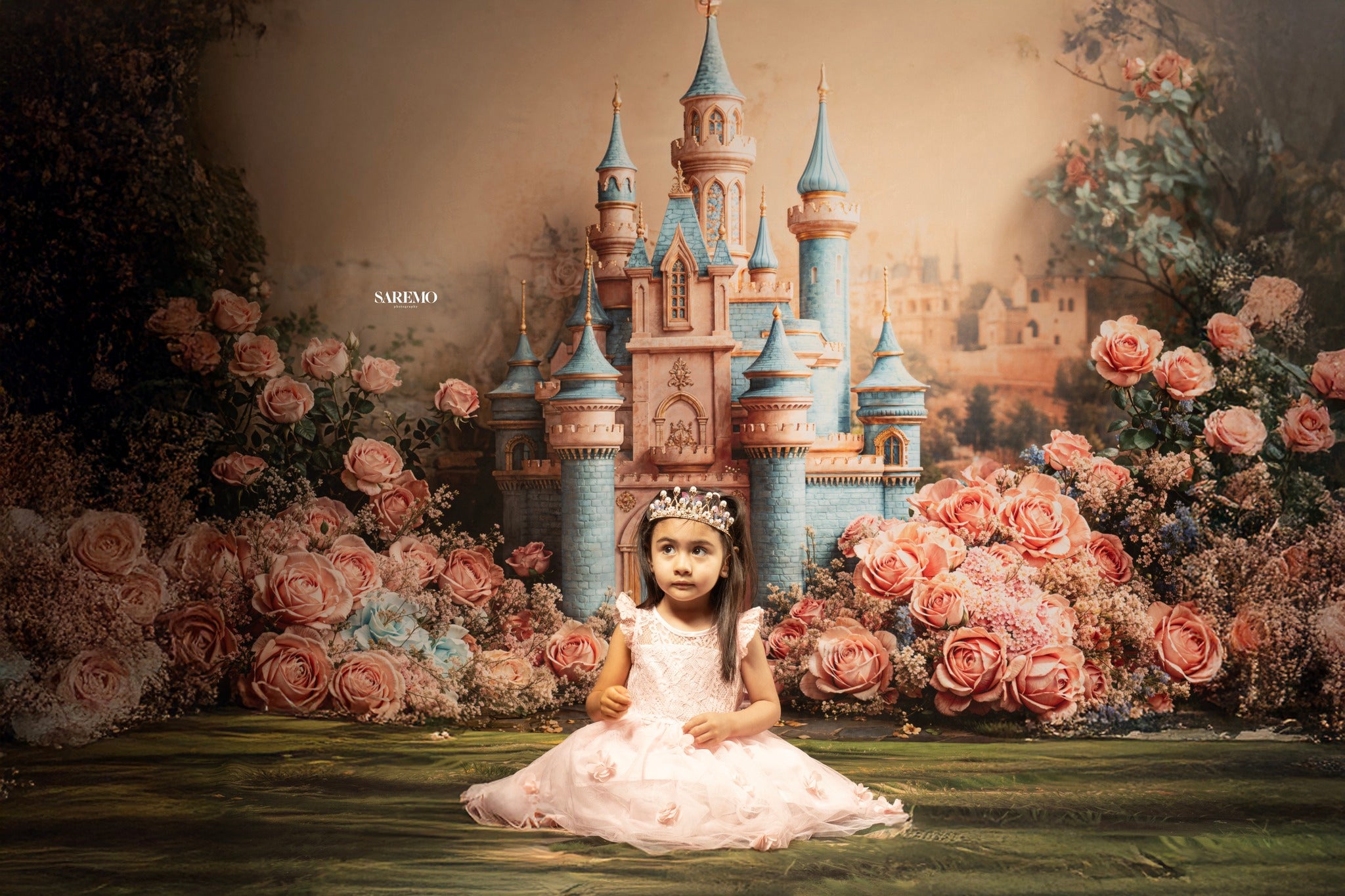 Kate Princesse Château de rêve Fleurs Toile de fond conçue par Emetselch - Kate Backdrop FR